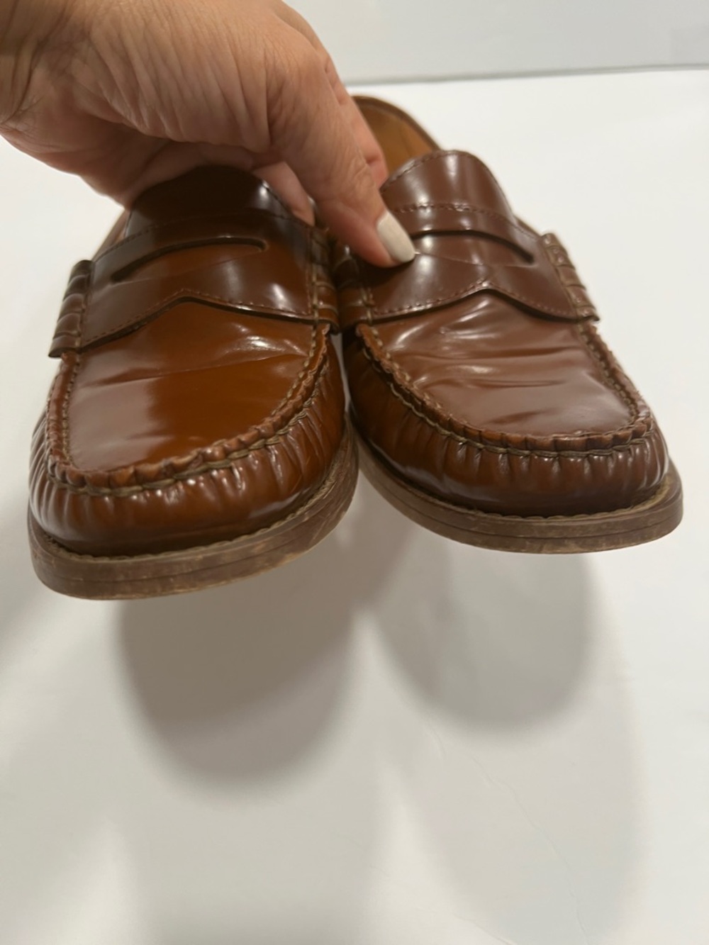 J. Crew Winona Brown Leather Penny Loafers size 7 1/2 - Picture 2 of 7